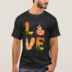 Moon Flip Flop Spider Pumpkin Boston Terrier LOVE T-Shirt