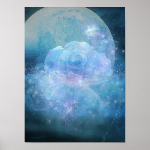 Moon Flower Poster