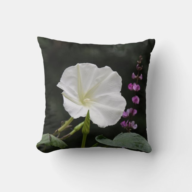 Moon Flower With Purple Hyacinth Cushion (Front)