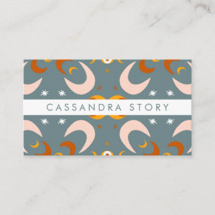 Moon Flowers Modern Pattern Business Card