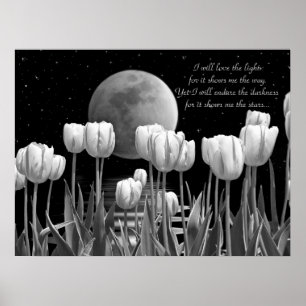 Moon Flowers Poster