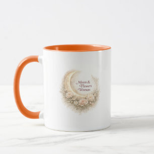 Moon & Flowers Woman Floral Mug