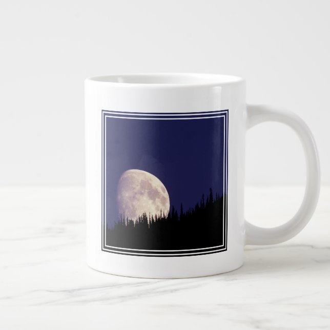 Moon & Forest | Glacier National Park Montana Large Coffee Mug (Right)