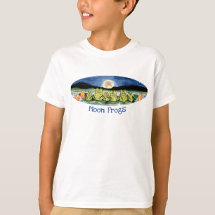 Moon Frog Natural Summer Night Lake Scene Painting T-Shirt
