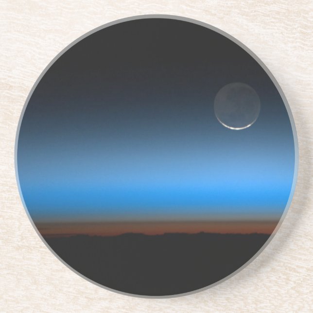 Moon From Space Sandstone Coaster (Front)