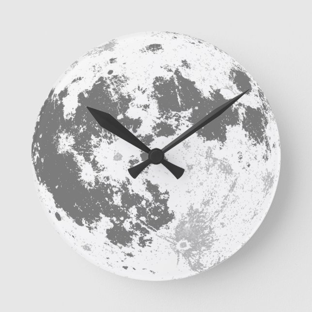 Moon Full Moon Bright Supermoon Round Clock (Front)