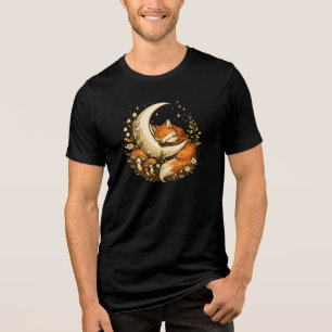 Moon Garden Fox Cottagecore Woodland Fantasy T-Shi Tri-Blend Shirt