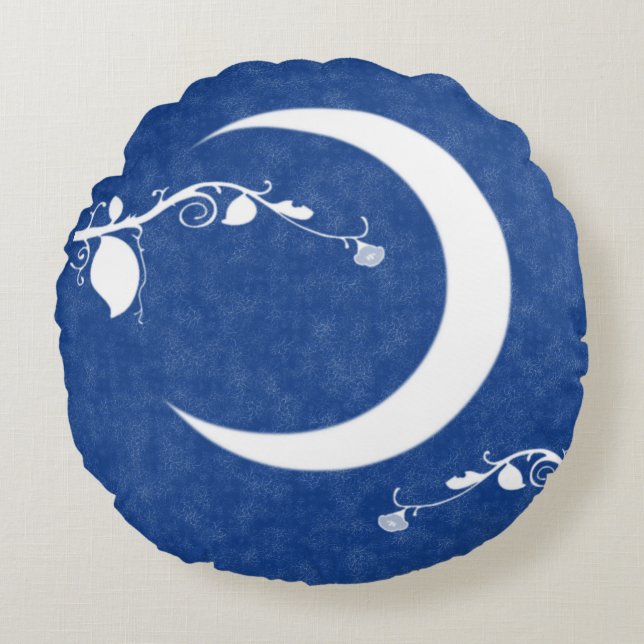 Moon Garden: Moonlight And Vines Round Cushion (Front)