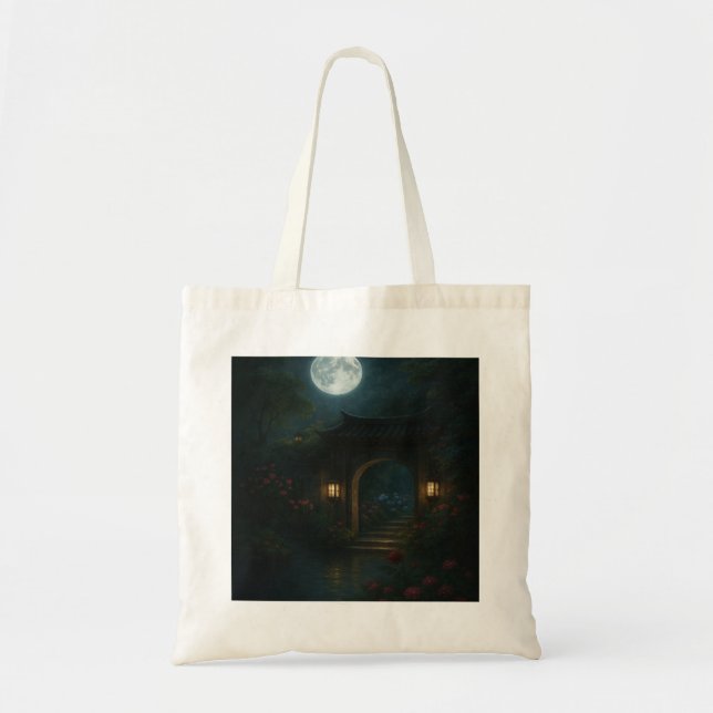 Moon Gate Garden Tote – Carried by Moonlight (Front)