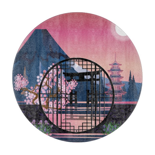 Moon gate in the garden.  cutting board (Front)