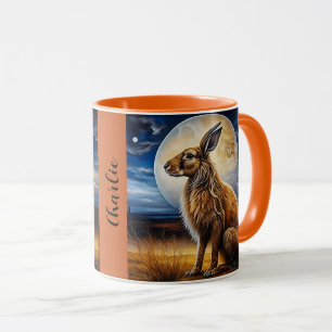 Moon Gazing Hare Personalised Mug