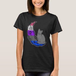Moon Genderfluid Flag Cat LGBTQ Safe Space Gay Pri T-Shirt