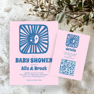 Moon Glow Boho Modern Cute Custom Baby Shower Enclosure Card