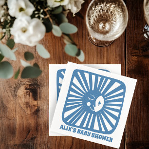 Moon Glow Boho Modern Cute Custom Baby Shower  Napkin