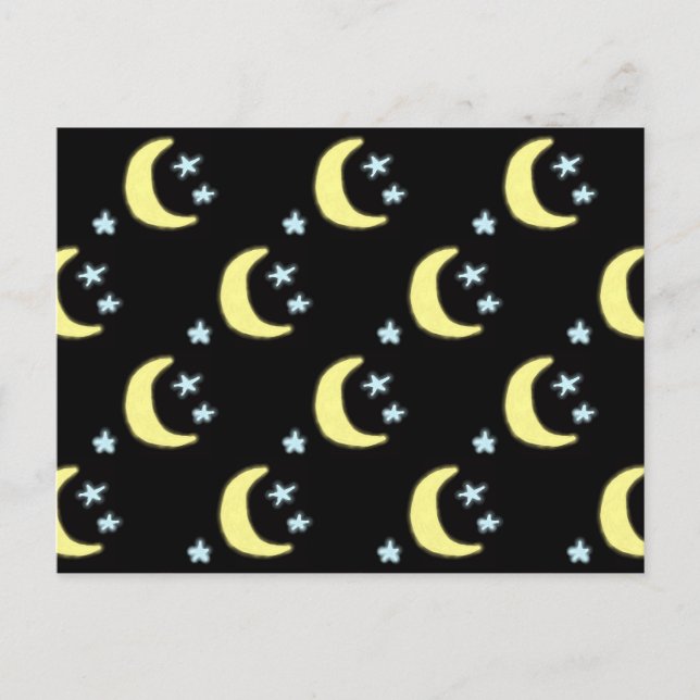 Moon Glow Postcard (Black & Soft Yellow) (Front)