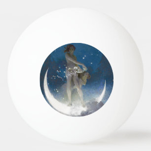 Moon Goddess Bare Scattering Night Stars Ping Pong Ball