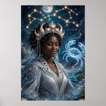 Moon Goddess Black Cancer Art