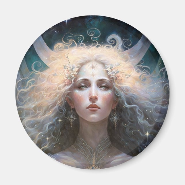 Moon Goddess Fantasy Art Magnet (Front)