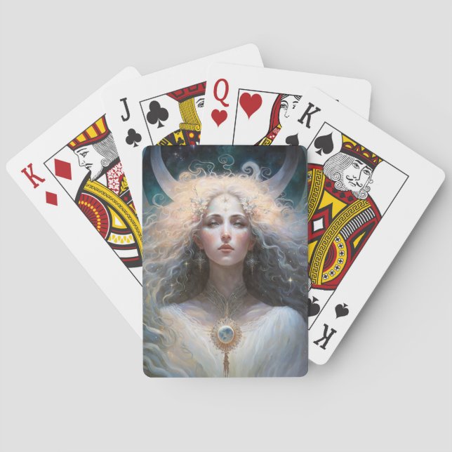Moon Goddess Fantasy Art Playing Cards (Back)
