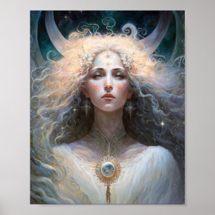 Moon Goddess Fantasy Art Poster