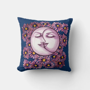 Moon Goddess Floral MoonChild Art Cushion