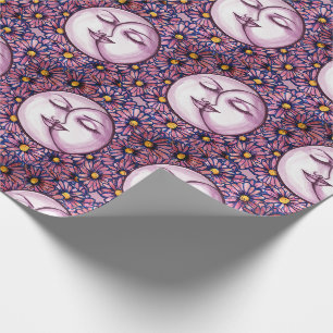 Moon Goddess Floral MoonChild Art Wrapping Paper