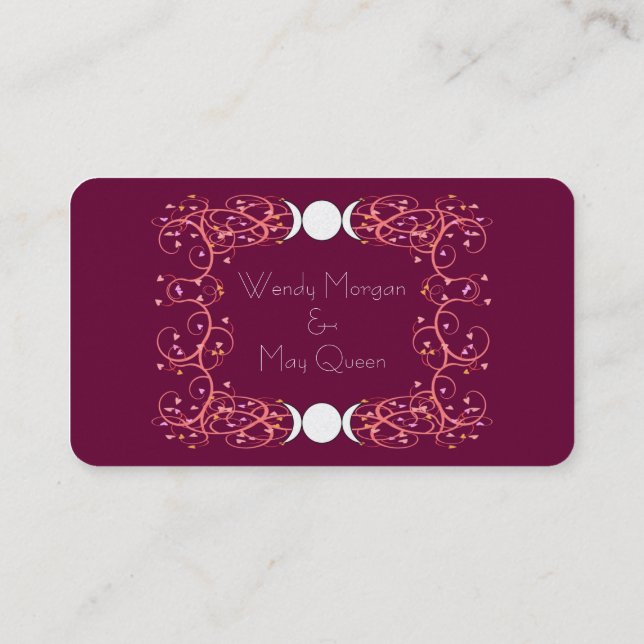 Moon Goddess Lesbian Handfasting Business Card (Back)