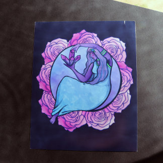 Moon Goddess Magick Crystal MoonChild Art Poster
