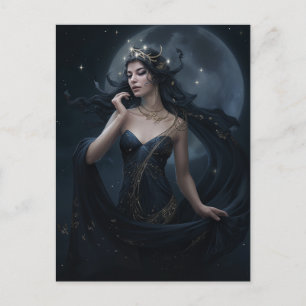 Moon Goddess Queen Fantasy Art Postcard