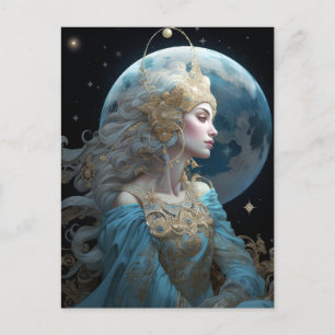 Moon Goddess Queen Fantasy Art Postcard