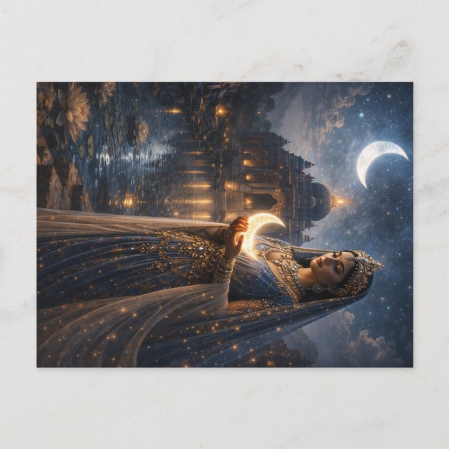 Moon Goddess with glowing Crescent Postcard (Front)