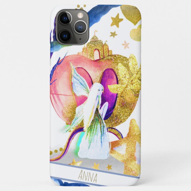 *~*  Moon Gold Glitter Fairy Stars Hearts Castle Case-Mate iPhone Case (Back)