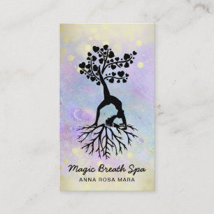 *~* Moon Gold Woman Yoga Meditation  Mindfulness Business Card