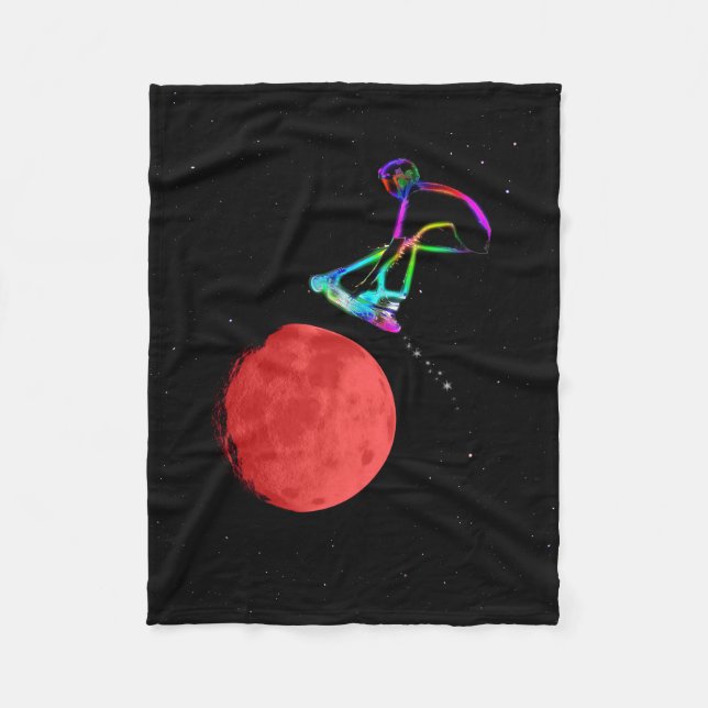 Moon Grabber - Stunt Scooter Rider Fleece Blanket (Front)