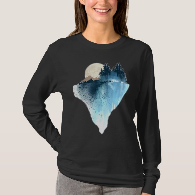Moon Graphic Nature Moon Design Forest Moon Graphi T-Shirt (Front)