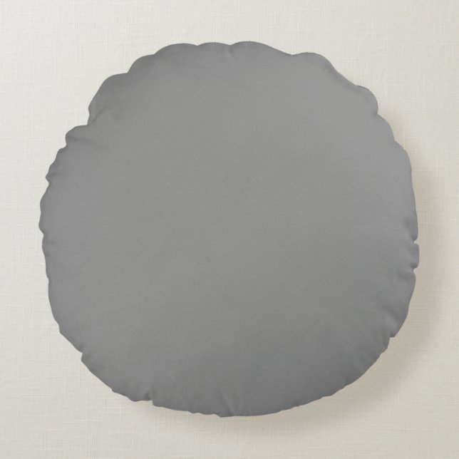 Moon Gray Solid Color  Round Cushion (Front)