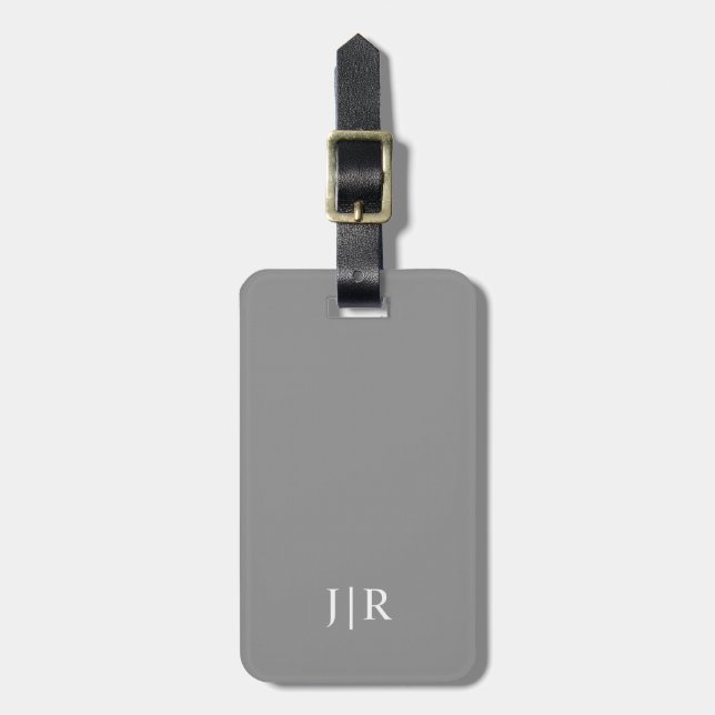Moon Grey Solid Colour  Luggage Tag (Front Vertical)