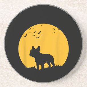 Moon Halloween Inspire French Bulldog Gift Coaster