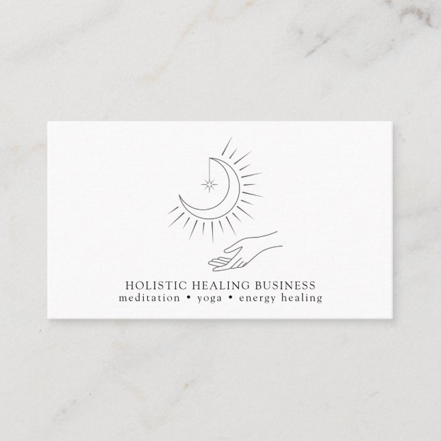 Moon Hand Holistic Healing Business Card (Front)