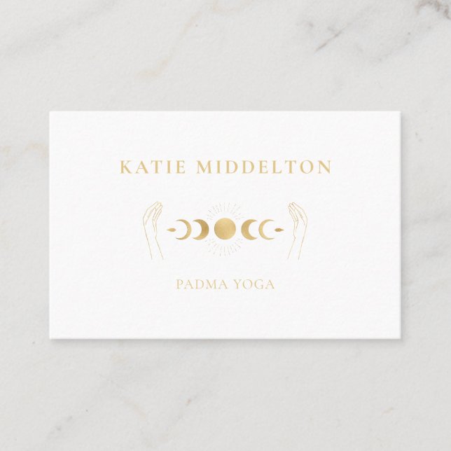 Moon Hands Yoga Reiki Wellness Business Card (Front)