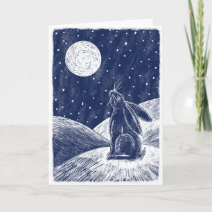 Moon Hare in the snow Card