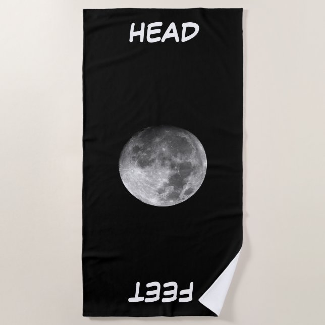 Moon head and feet  beach towel (Front)