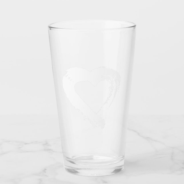 Moon Heart  Glass Tumbler (Front)