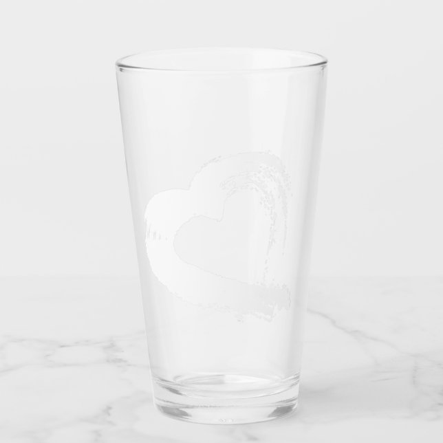 Moon Heart  Glass Tumbler (Front)