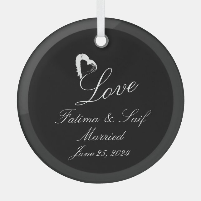 Moon Heart Married Ornament Wedding Gift (Front)
