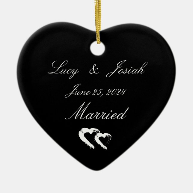 Moon Heart Married Ornament Wedding Gift (Front)