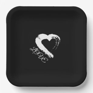 Moon Heart Paper Plate