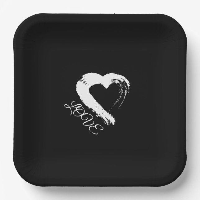 Moon Heart Paper Plate (Front)