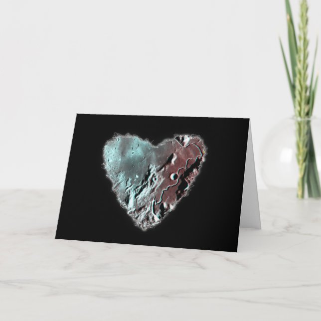 Moon Heart Sci Fi Valentine Love Romance Card (Front)