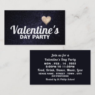 Moon Heart, Valentine's Day Party Ticket Invite